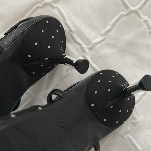Zara Black & White Polka Dot Kitten Heel Sling back Shoes(Size 39) - Picture 8 of 10